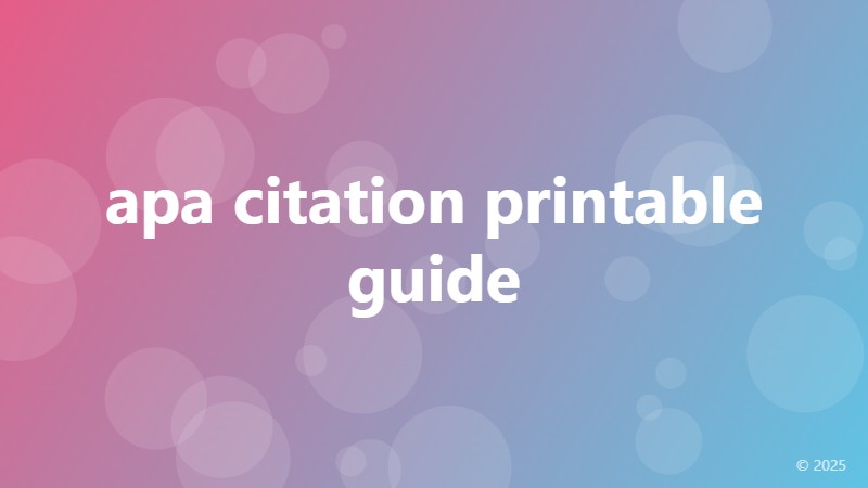 apa citation printable guide