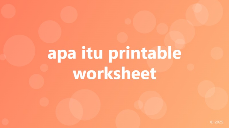 apa itu printable worksheet