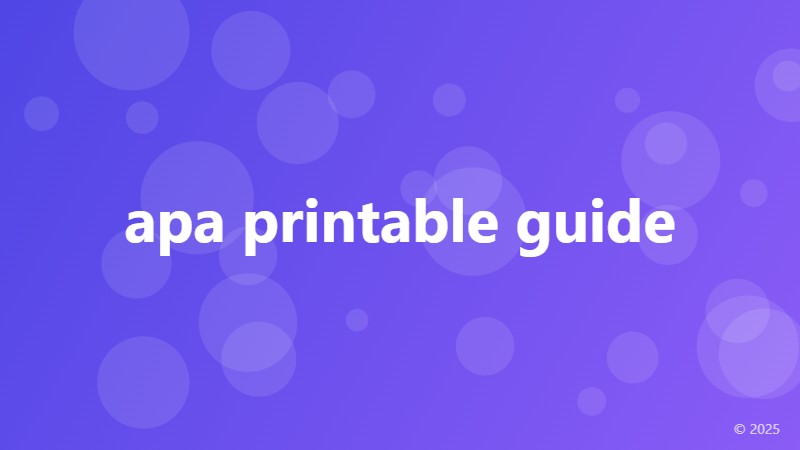 apa printable guide