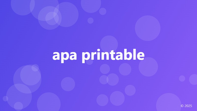 apa printable