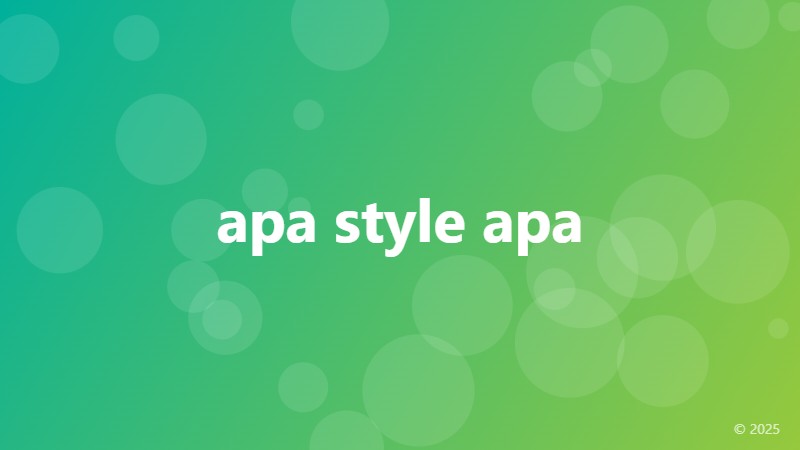 apa style apa