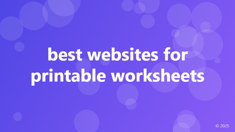 best websites for printable worksheets