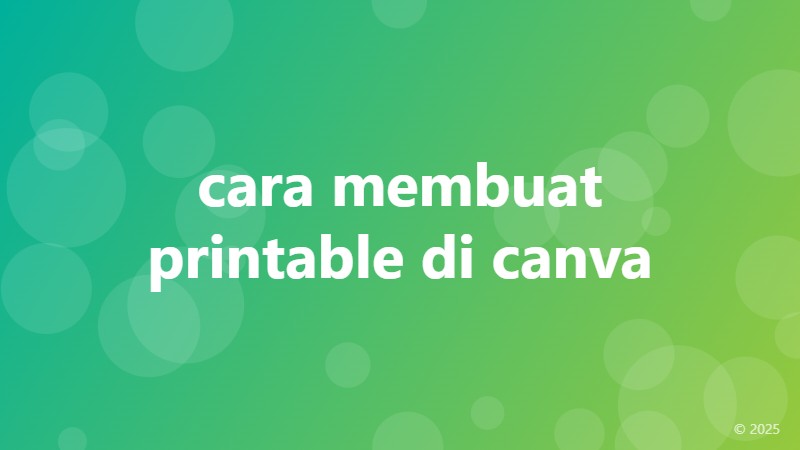 cara membuat printable di canva