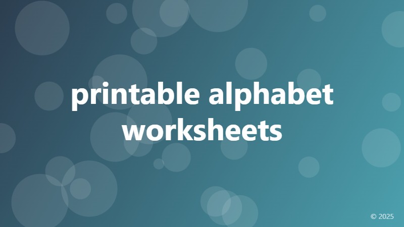 printable alphabet worksheets