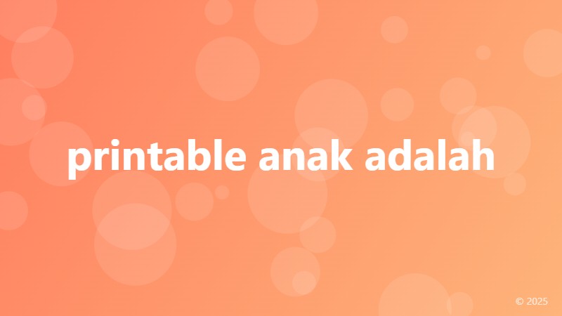 printable anak adalah