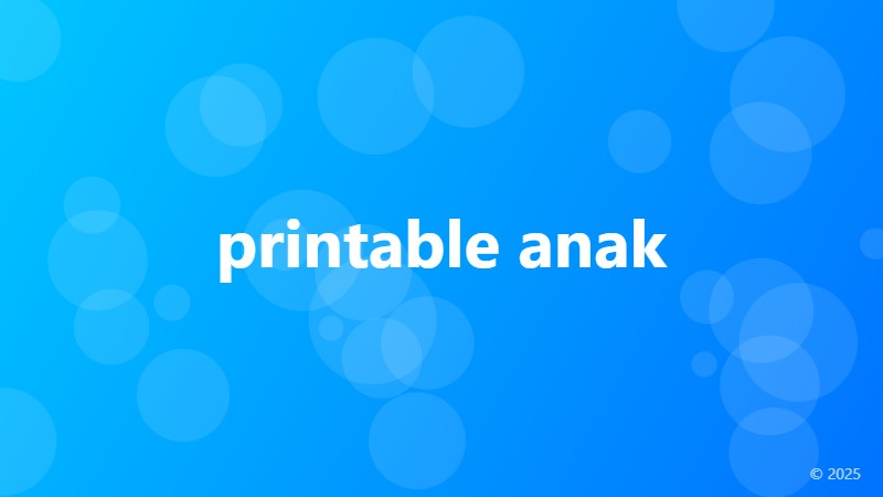 printable anak