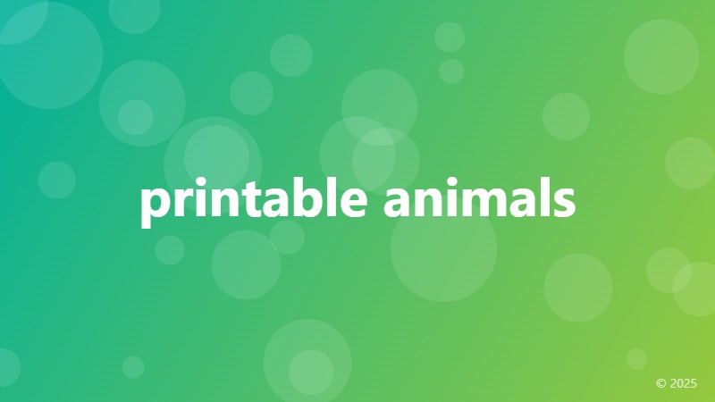 printable animals