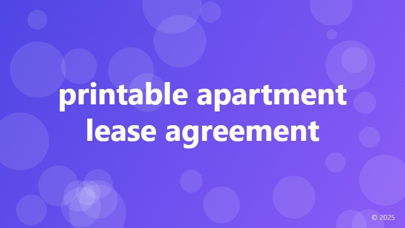 printable apartment lease agreement