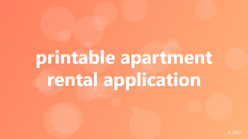 printable apartment rental application