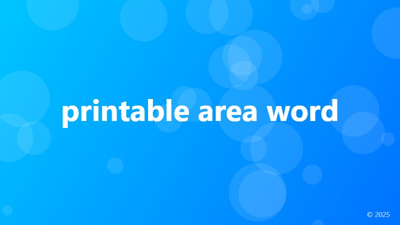 printable area word