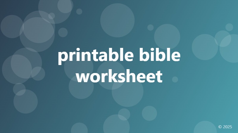 printable bible worksheet