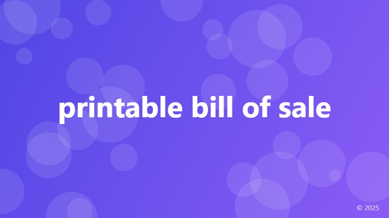 printable bill of sale