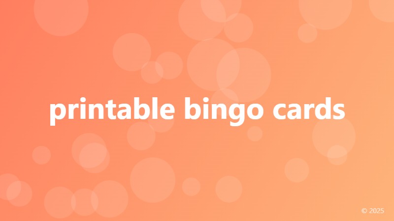 printable bingo cards