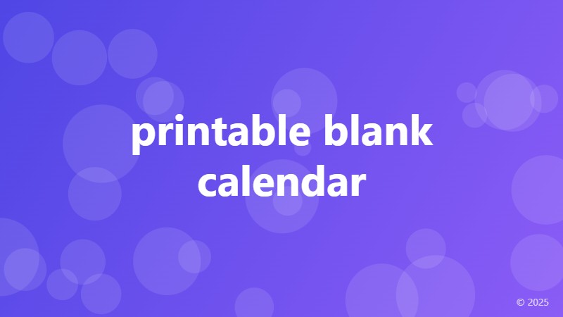 printable blank calendar