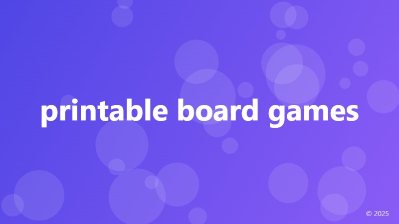 printable board games