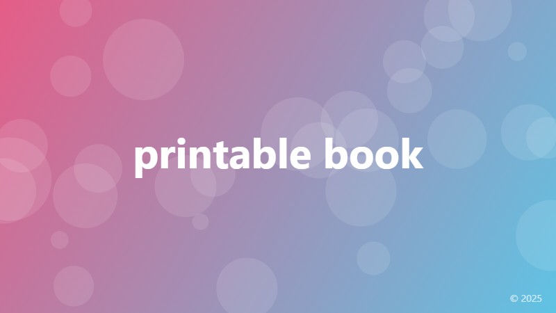 printable book