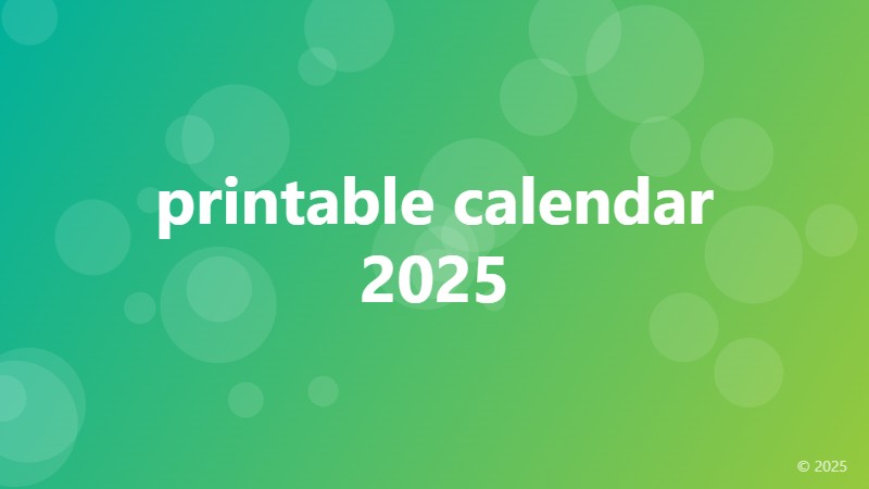 printable calendar 2025