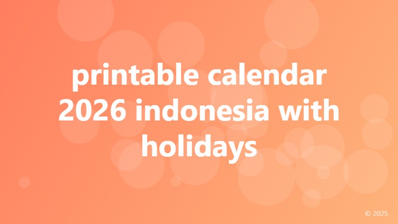 printable calendar 2026 indonesia with holidays