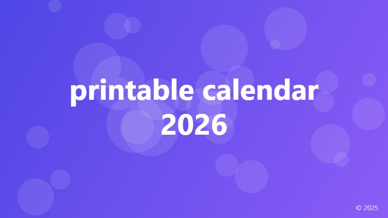 printable calendar 2026