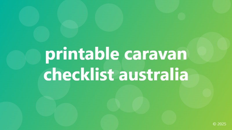 printable caravan checklist australia