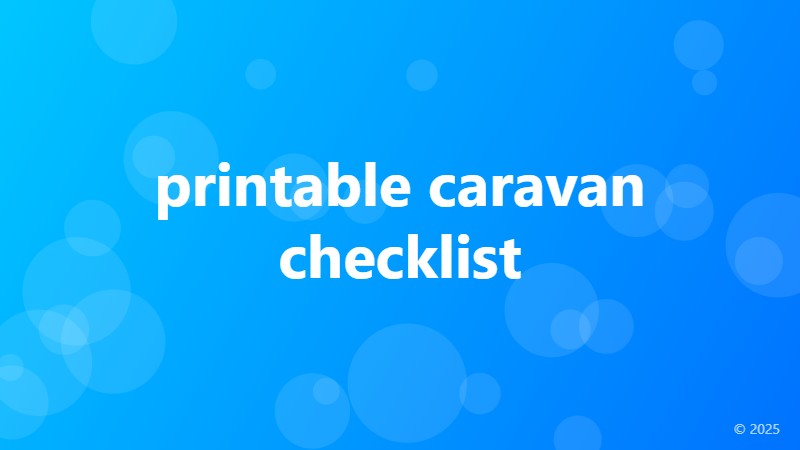 printable caravan checklist