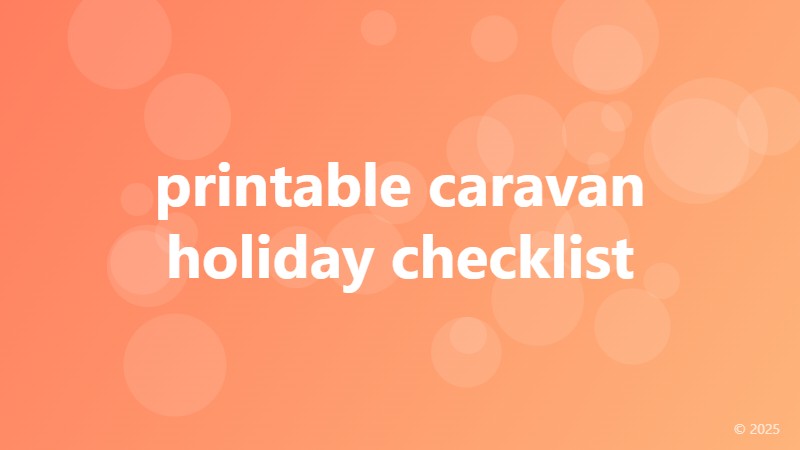 printable caravan holiday checklist