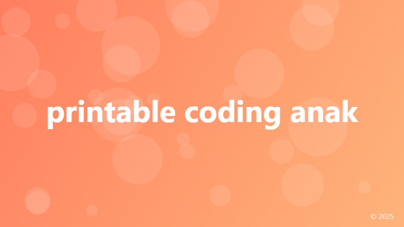 printable coding anak