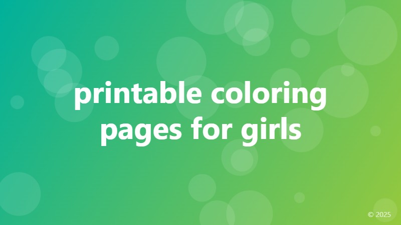 printable coloring pages for girls
