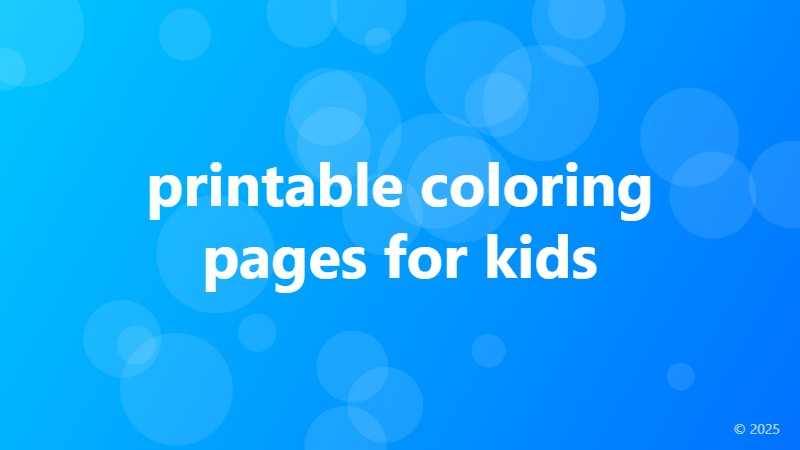 printable coloring pages for kids