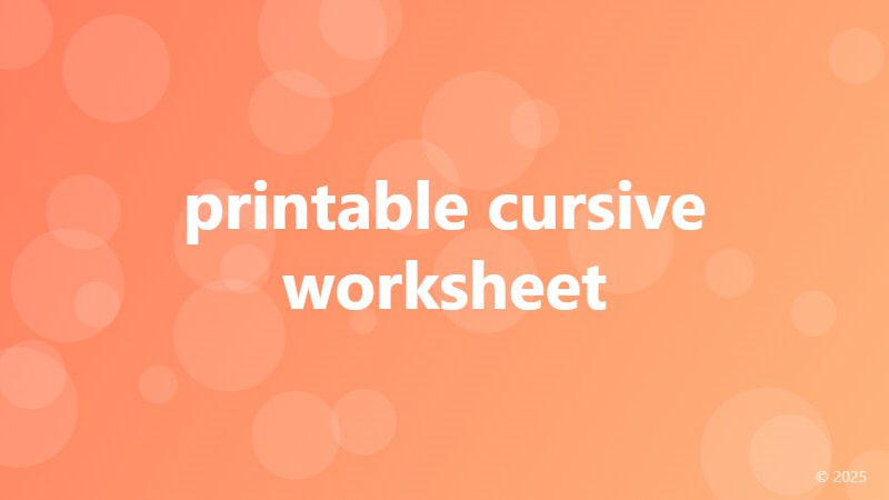 printable cursive worksheet