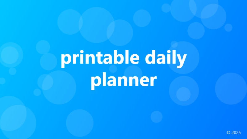 printable daily planner