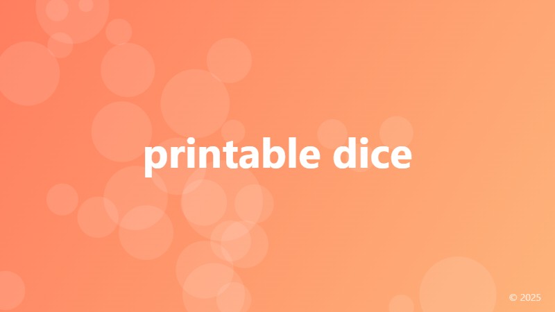 printable dice