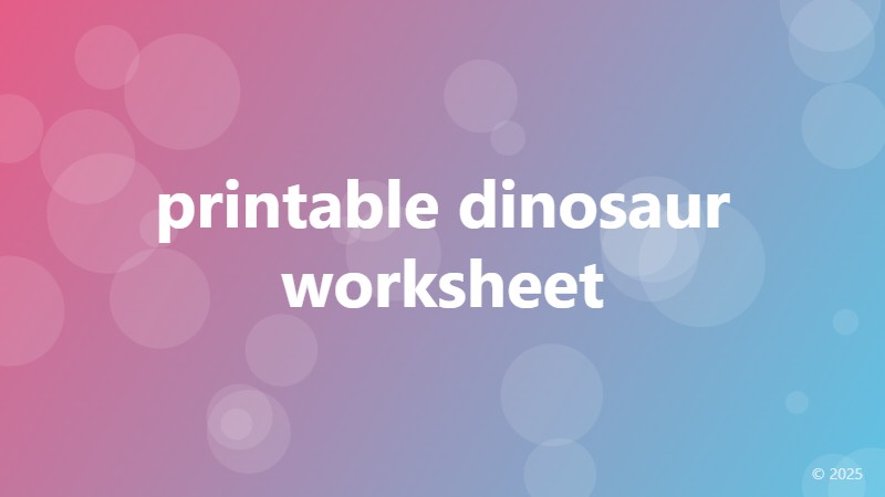 printable dinosaur worksheet