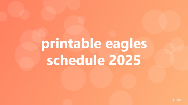 printable eagles schedule 2025
