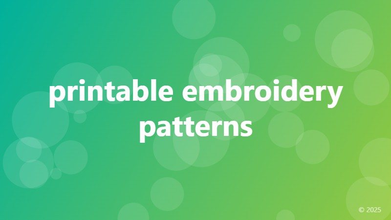 printable embroidery patterns