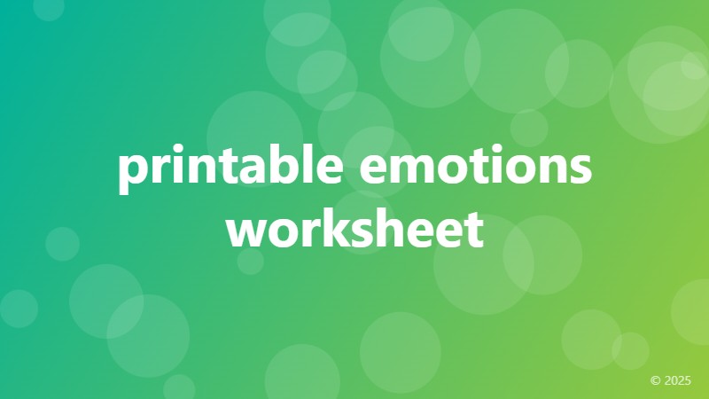 printable emotions worksheet