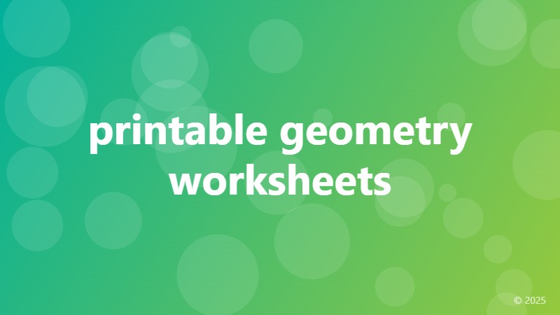 printable geometry worksheets