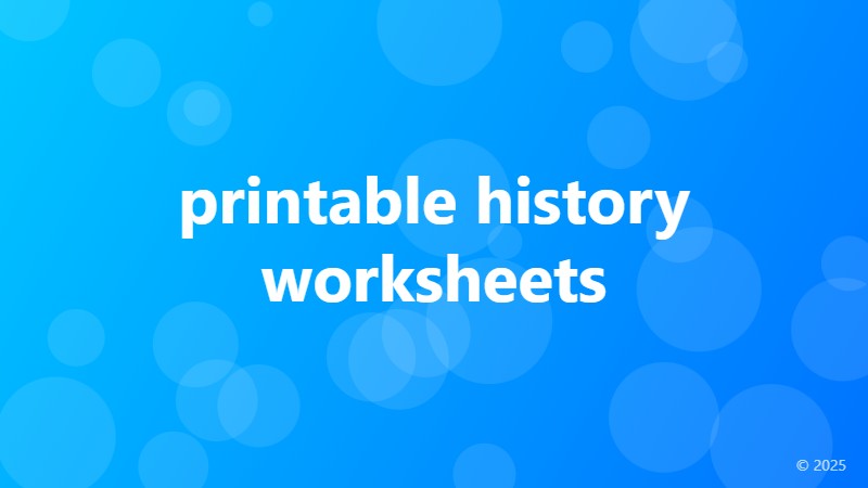 printable history worksheets