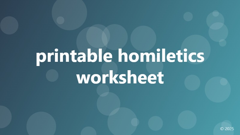 printable homiletics worksheet