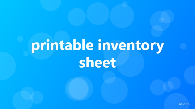 printable inventory sheet