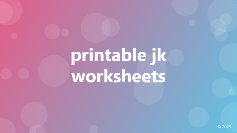 printable jk worksheets