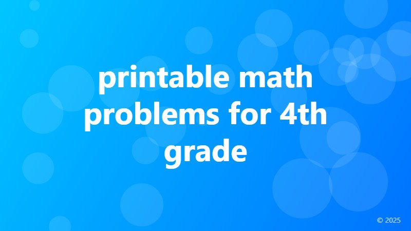 printable math problems for 4th grade