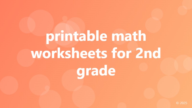 printable math worksheets for 2nd grade