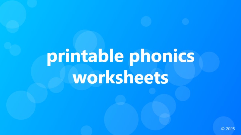 printable phonics worksheets