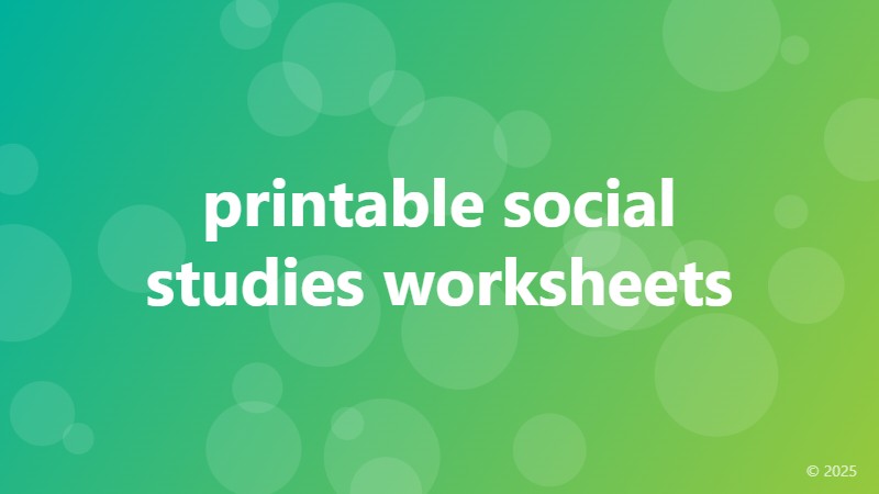 printable social studies worksheets