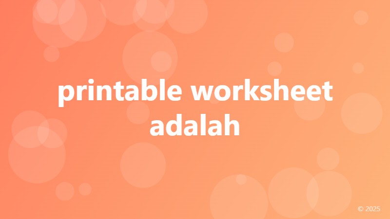 printable worksheet adalah