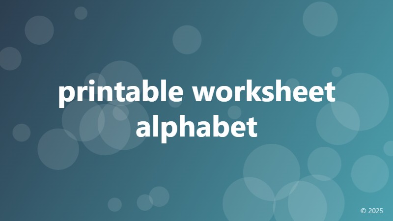 printable worksheet alphabet