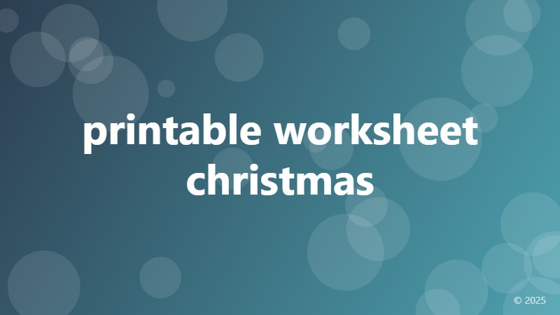 printable worksheet christmas