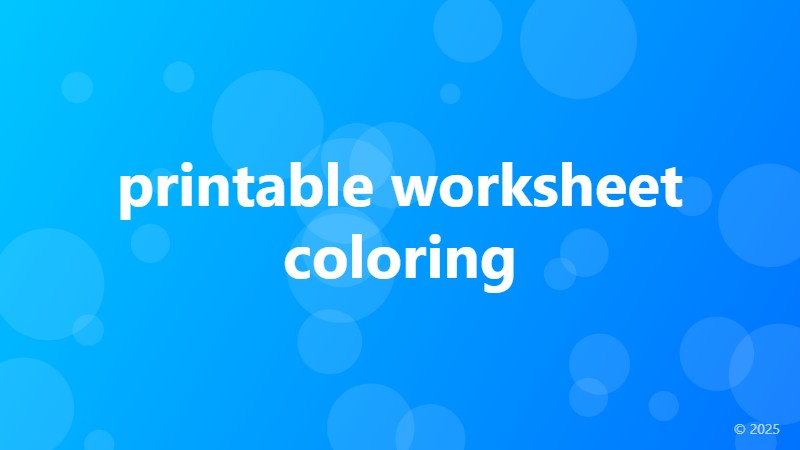 printable worksheet coloring