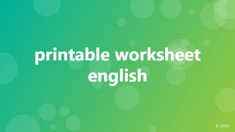 printable worksheet english